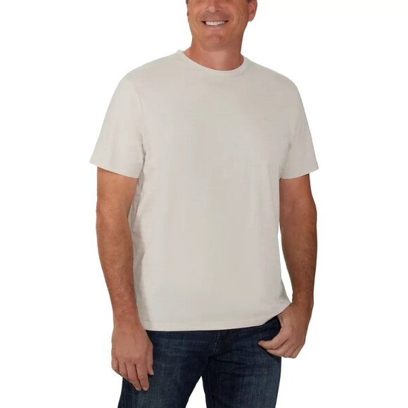 Calvin Klein Mens Beige Dress Tee T-Shirt Crew Neck Cotton Small New a0894 - Picture 1 of 7
